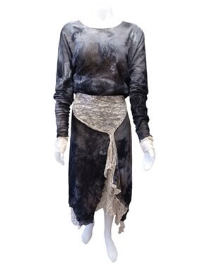 Krakerz EUC Vintage Goth 2 Piece Made In Canada Sheer Lacey Size Large